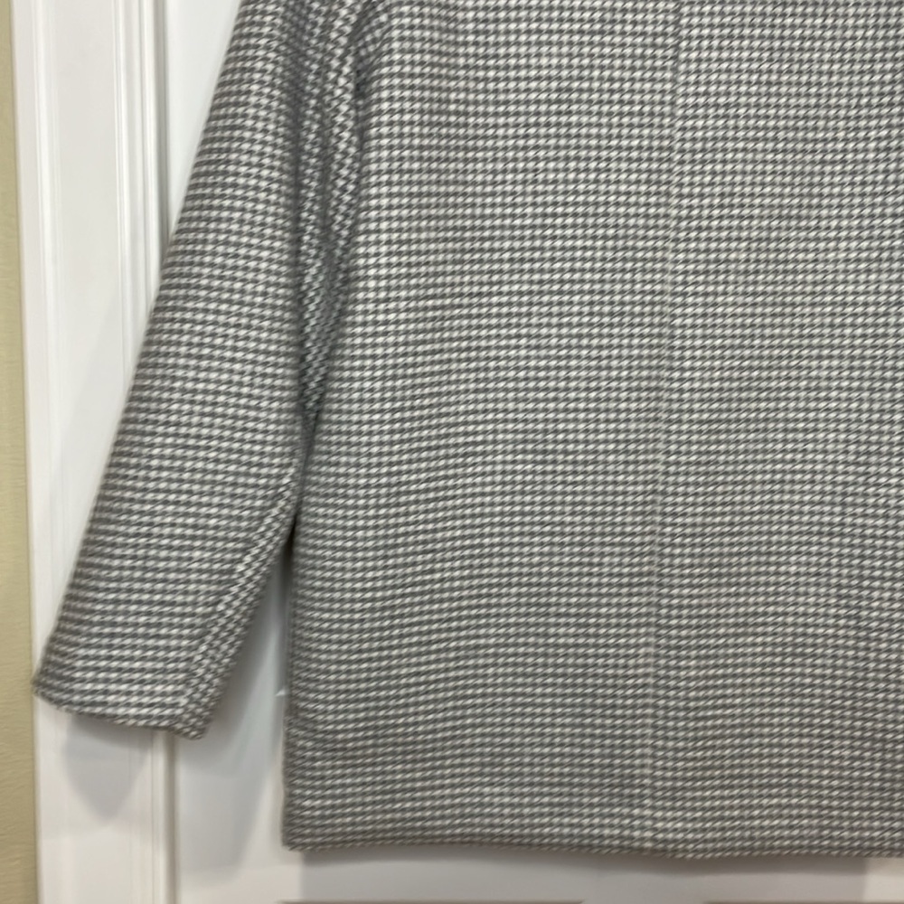 Abercrombie & Fitch Wool Blend Blazer Coat Medium Gray Houndstooth Single Breast - Picture 10 of 16